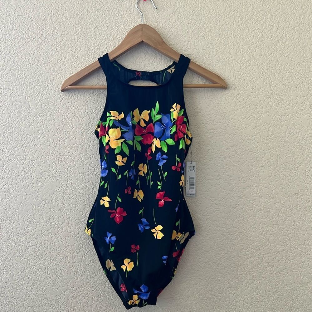 NWT Vintage DKNY Floral Swimsuit size 10